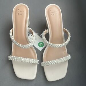 Audra Pearl Mule Block Heels by A New Day size 10